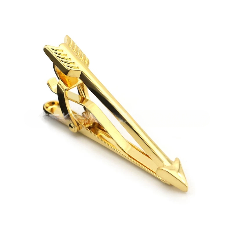 Nyakkendőkapocs - réz, 24K elektroplattált, nyíl-stílusú geometriai, férfi kiegészítő