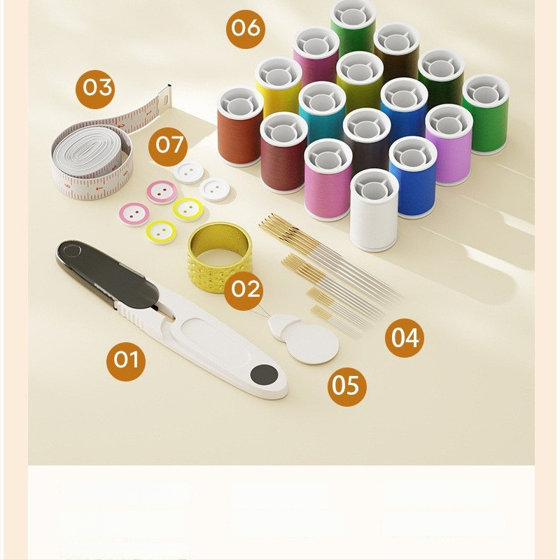 Magnētinė siuvimo dėžutė, nešiojama ir daugiafunkcinis komplektas, 108 dalių, 260 g