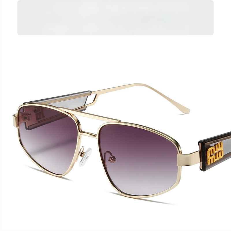 Cat-eye γυαλιά ηλίου για γυναίκες, μεταλλικό πλαίσιο με διπλό γεφύρι, φακοί AC, UV400, μη πολωτικά, πλήρες πλαίσιο, φακοί με καθρέπτη