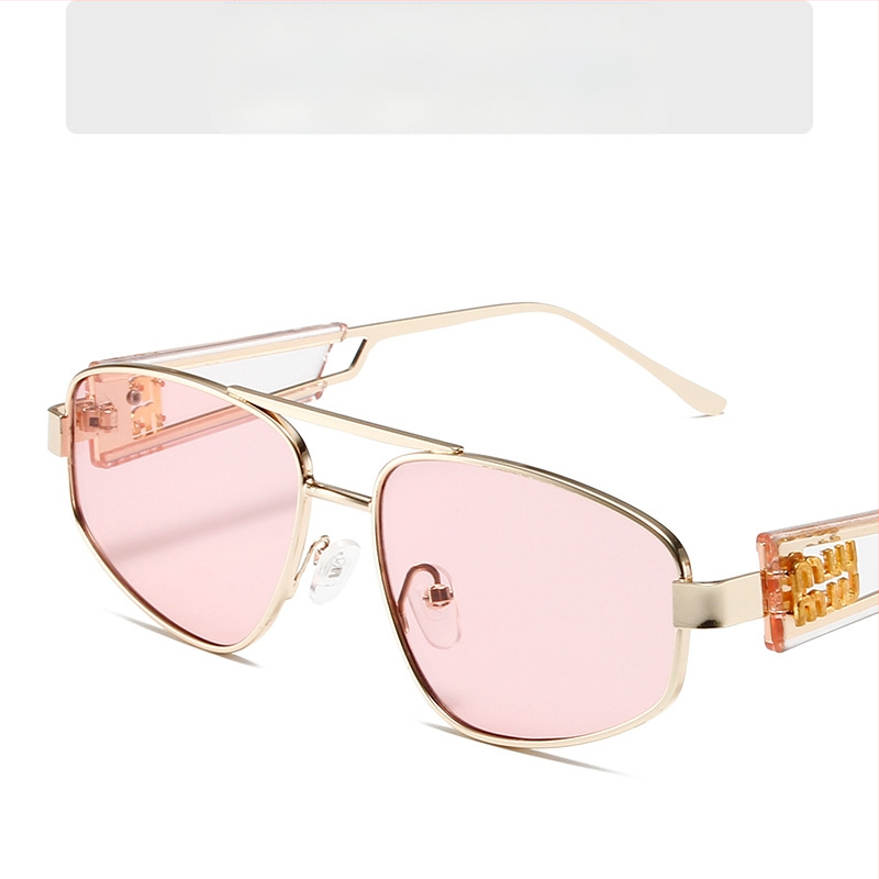 Cat-eye γυαλιά ηλίου για γυναίκες, μεταλλικό πλαίσιο με διπλό γεφύρι, φακοί AC, UV400, μη πολωτικά, πλήρες πλαίσιο, φακοί με καθρέπτη