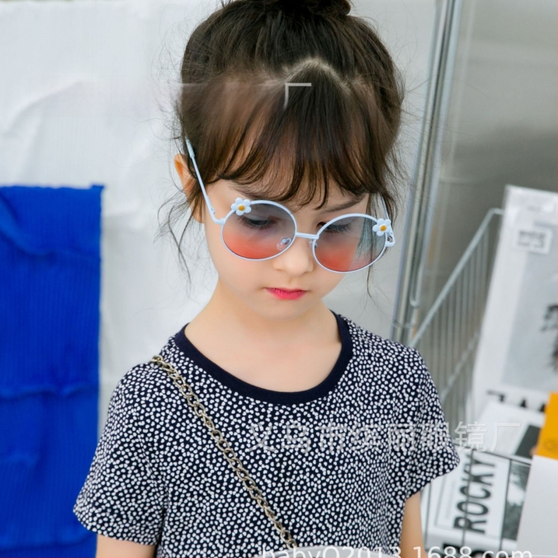 Παιδικά γυαλιά ηλίου UV400, μη πολωμένα, στρογγυλός μεταλλικός σκελετός, πλήρης σκελετός, μοντέλο BQ2046