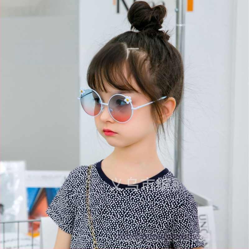 Παιδικά γυαλιά ηλίου UV400, μη πολωμένα, στρογγυλός μεταλλικός σκελετός, πλήρης σκελετός, μοντέλο BQ2046