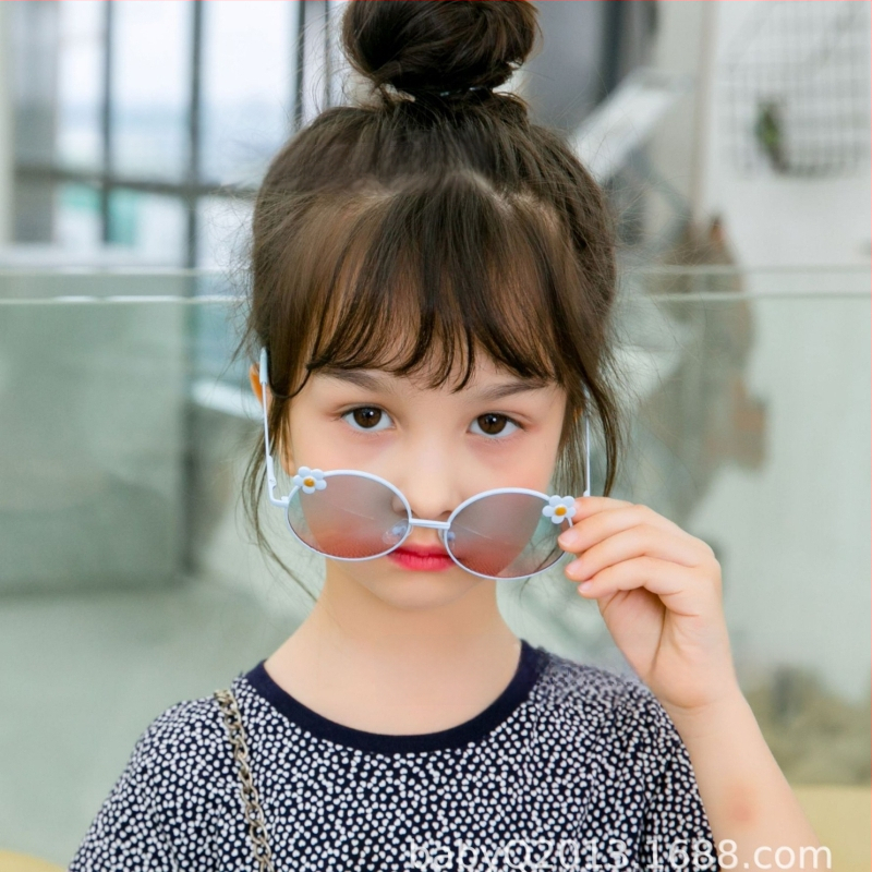 Παιδικά γυαλιά ηλίου UV400, μη πολωμένα, στρογγυλός μεταλλικός σκελετός, πλήρης σκελετός, μοντέλο BQ2046