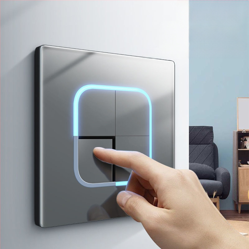 Priză USB ascunsă cu întrerupător din sticlă temperată, tip 86, LED, montaj 60x60 mm, contacte din bronz tin-fosfor