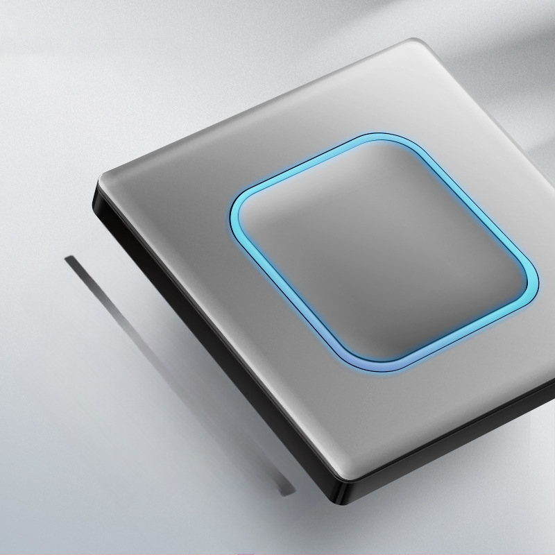 Priză USB ascunsă cu întrerupător din sticlă temperată, tip 86, LED, montaj 60x60 mm, contacte din bronz tin-fosfor