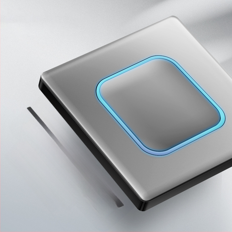 Priză USB ascunsă cu întrerupător din sticlă temperată, tip 86, LED, montaj 60x60 mm, contacte din bronz tin-fosfor