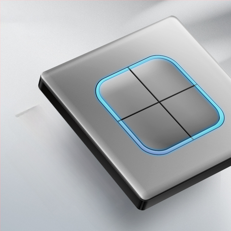 Priză USB ascunsă cu întrerupător din sticlă temperată, tip 86, LED, montaj 60x60 mm, contacte din bronz tin-fosfor