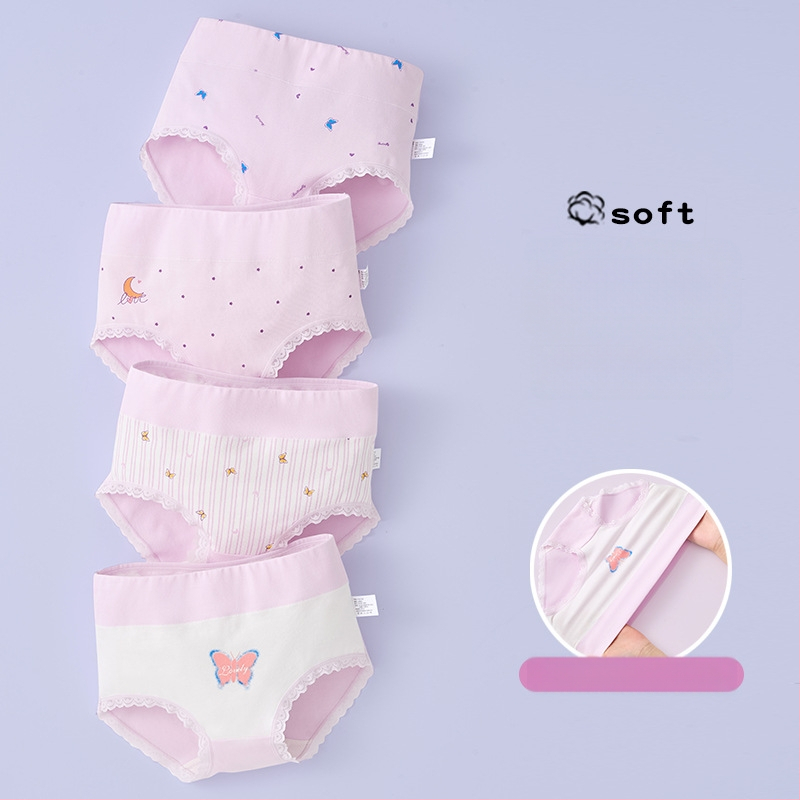 Meitenēm paredzētas kokvilnas biksītes ar augstu jostu, 95% kokvilna, klase A