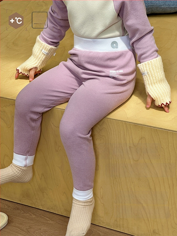 Anmiya bērnu siltas pamatbikses no Lyocell Small Milk Skin auduma, augsts viduklis vēdera atbalstam, universālas, vecums 3–8 gadi, Lyocell saturs 44,5%.