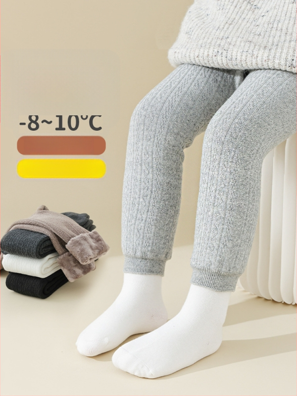 Bērnu ziemas legingi ar fleece iekšējo apdari, augsta vidukļa, garums līdz potītēm, 75% kokvilna, vecums 3–8 gadi
