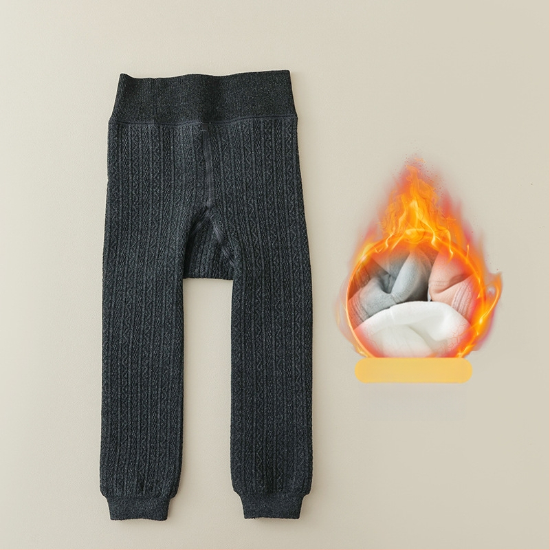 Bērnu ziemas legingi ar fleece iekšējo apdari, augsta vidukļa, garums līdz potītēm, 75% kokvilna, vecums 3–8 gadi