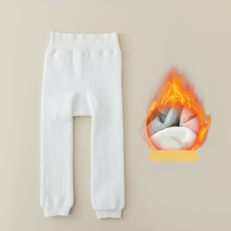 Bērnu ziemas legingi ar fleece iekšējo apdari, augsta vidukļa, garums līdz potītēm, 75% kokvilna, vecums 3–8 gadi