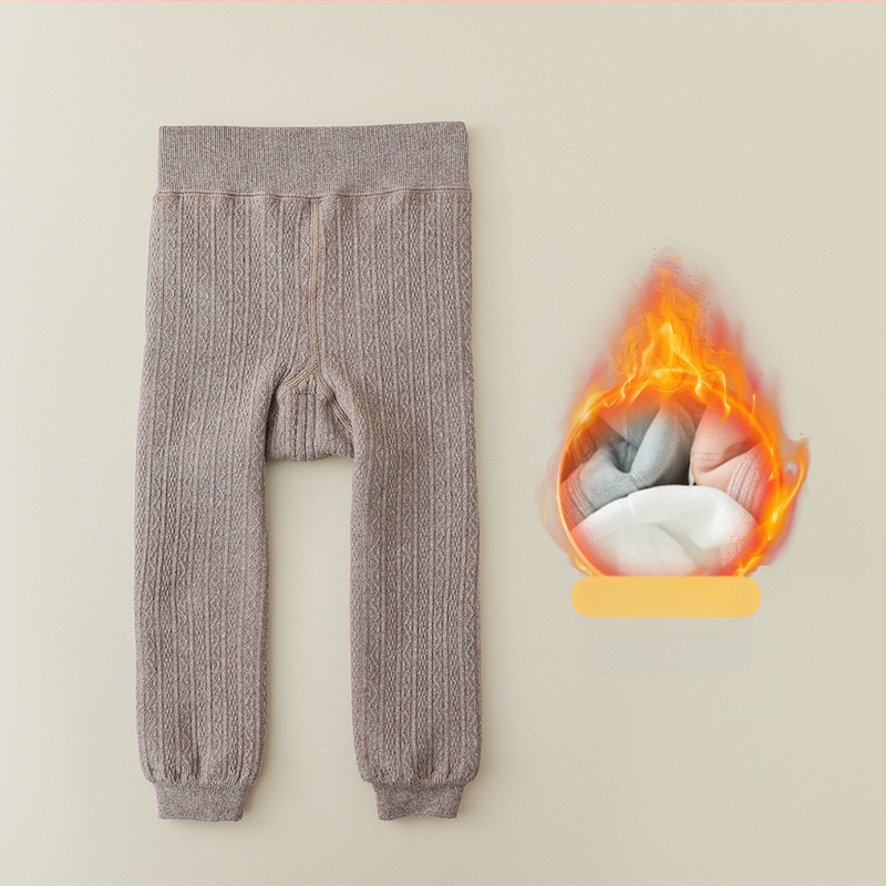 Bērnu ziemas legingi ar fleece iekšējo apdari, augsta vidukļa, garums līdz potītēm, 75% kokvilna, vecums 3–8 gadi