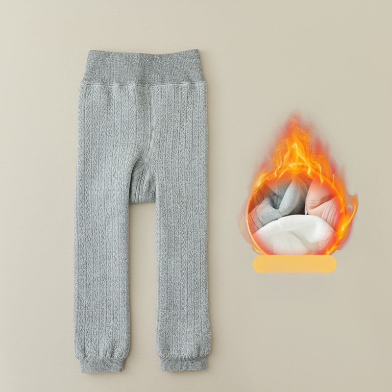 Bērnu ziemas legingi ar fleece iekšējo apdari, augsta vidukļa, garums līdz potītēm, 75% kokvilna, vecums 3–8 gadi