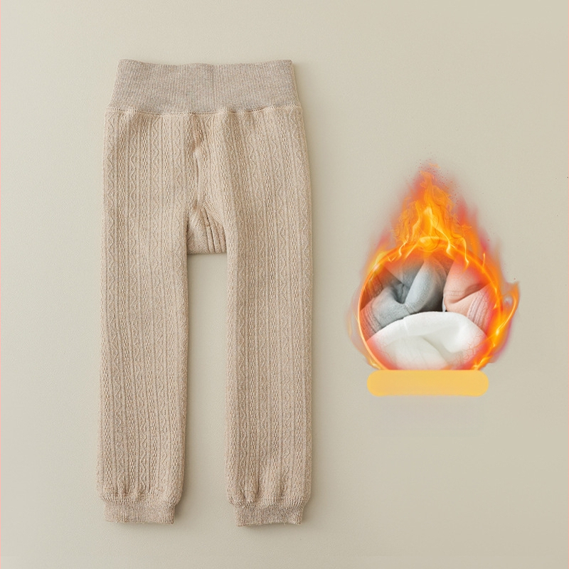 Bērnu ziemas legingi ar fleece iekšējo apdari, augsta vidukļa, garums līdz potītēm, 75% kokvilna, vecums 3–8 gadi