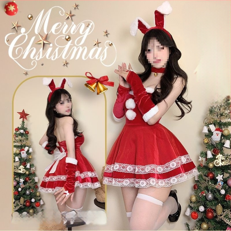 Cosplay kostīms za zaķa meiteni - universāls, stjuardess stila komplekts ar kažokādas apkakli, bez piedurknēm, spandeksa maisījums, piecu ceturtdaļu garuma bikses, pavasaris 2025