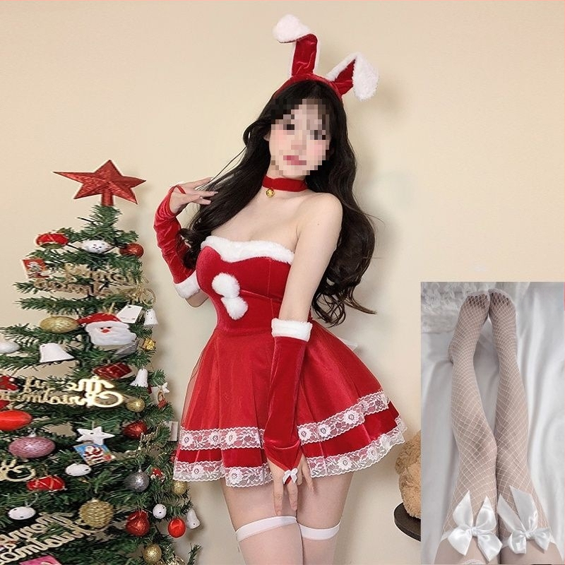 Cosplay kostīms za zaķa meiteni - universāls, stjuardess stila komplekts ar kažokādas apkakli, bez piedurknēm, spandeksa maisījums, piecu ceturtdaļu garuma bikses, pavasaris 2025