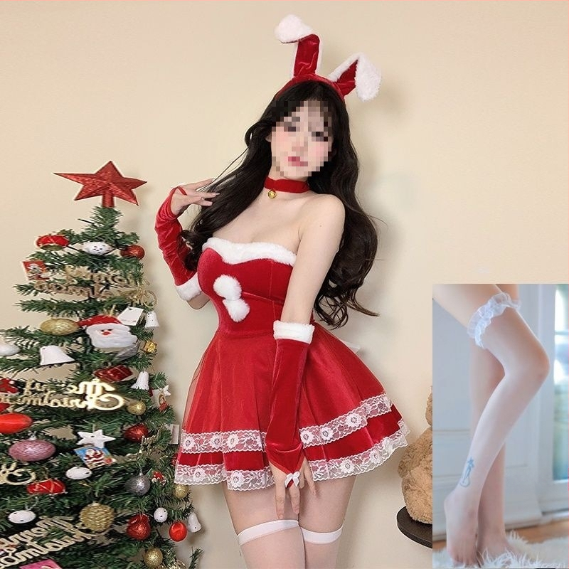 Cosplay kostīms za zaķa meiteni - universāls, stjuardess stila komplekts ar kažokādas apkakli, bez piedurknēm, spandeksa maisījums, piecu ceturtdaļu garuma bikses, pavasaris 2025