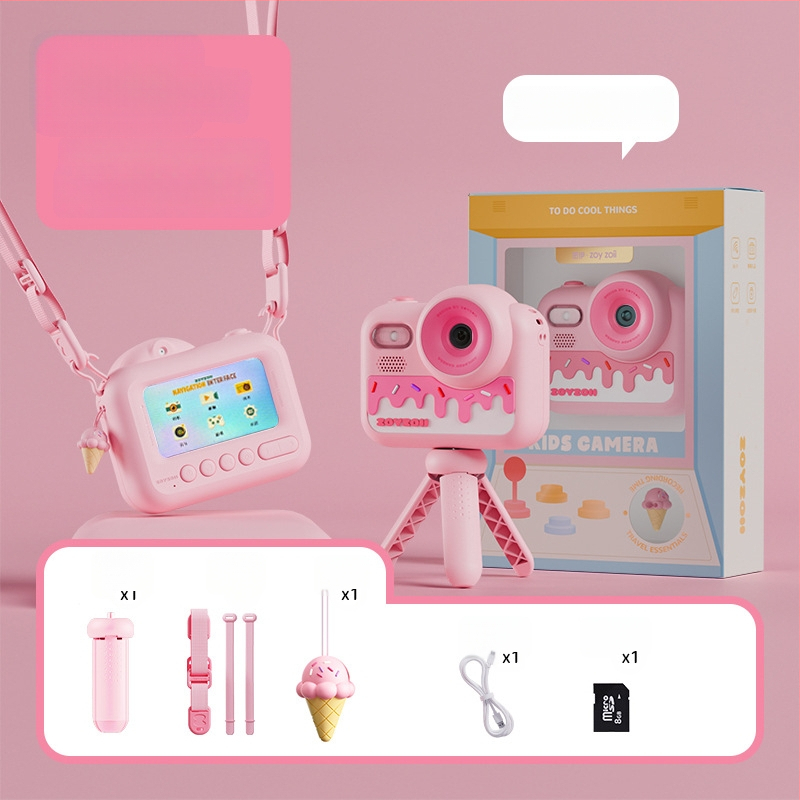 Παιδική κάμερα-παίχνιδο E-28, ψηφιακή κάμερα με ανάλυση 4800 εικονοστοιχείων, αποθήκευση SD, διάρκεια μπαταρίας 2–3 ώρες, λειτουργίες: παιχνίδια, αυτοκόλλητα φωτογραφιών, βιντεογράφηση, φίλτρα, λήψη φωτογραφιών