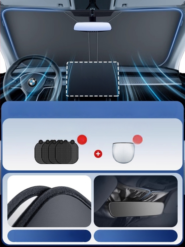 Parasolar auto pentru parbrizul frontal Honda – Material PC, retractabil, imprimare logo disponibilă, procesare personalizată