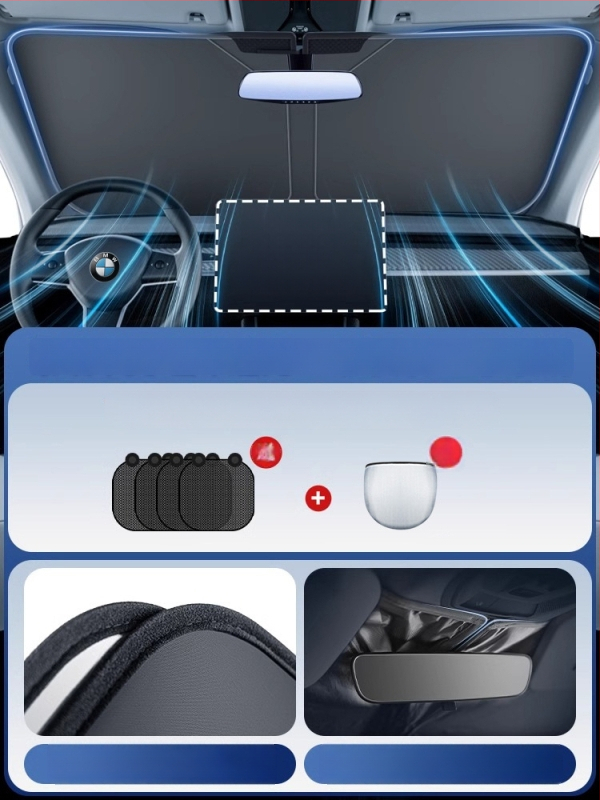 Parasolar auto pentru parbrizul frontal Honda – Material PC, retractabil, imprimare logo disponibilă, procesare personalizată