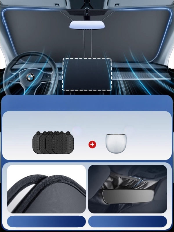 Parasolar auto pentru parbrizul frontal Honda – Material PC, retractabil, imprimare logo disponibilă, procesare personalizată