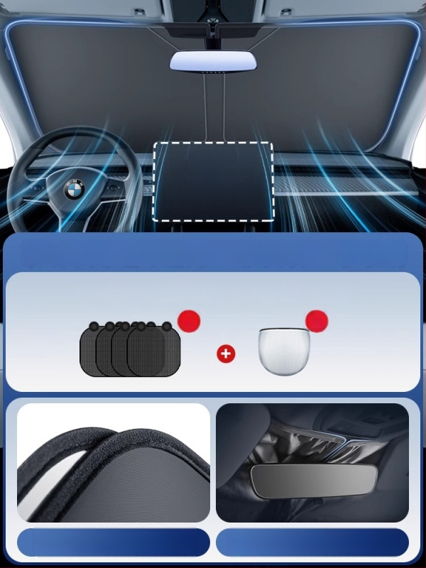 Parasolar auto pentru parbrizul frontal Honda – Material PC, retractabil, imprimare logo disponibilă, procesare personalizată