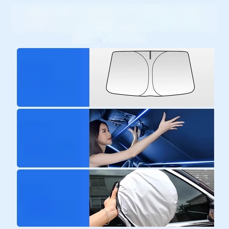 Parasolar auto pentru parbrizul frontal Honda – Material PC, retractabil, imprimare logo disponibilă, procesare personalizată