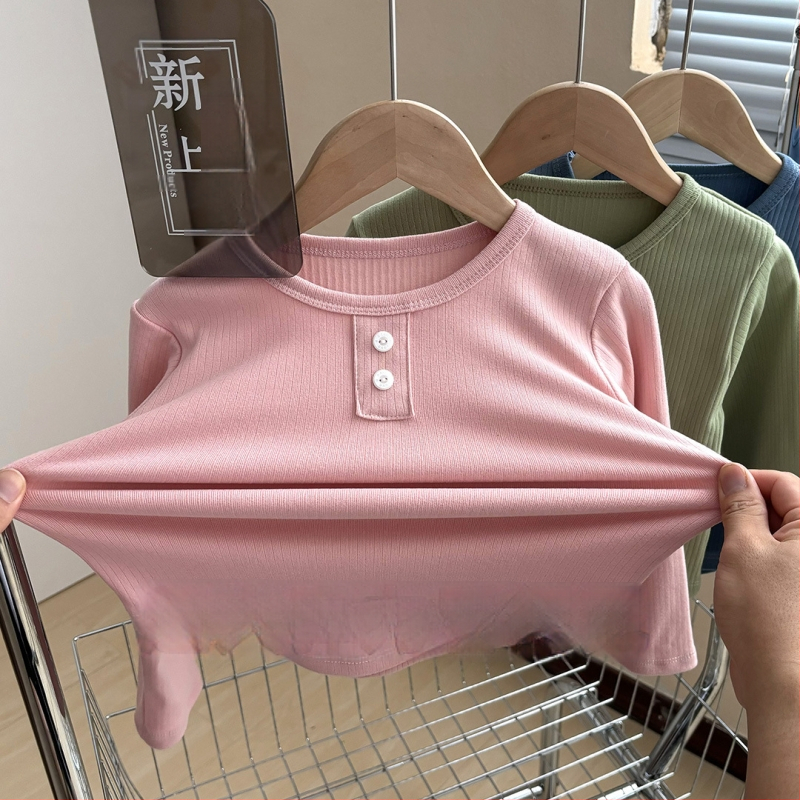 Bērnu garām piedurknēm bāzes slāņa tops, apaļā kakla, rudens-pavasara lietošanai, 90% poliester ar mīkstu apdari, vecuma grupa 3-8 gadi