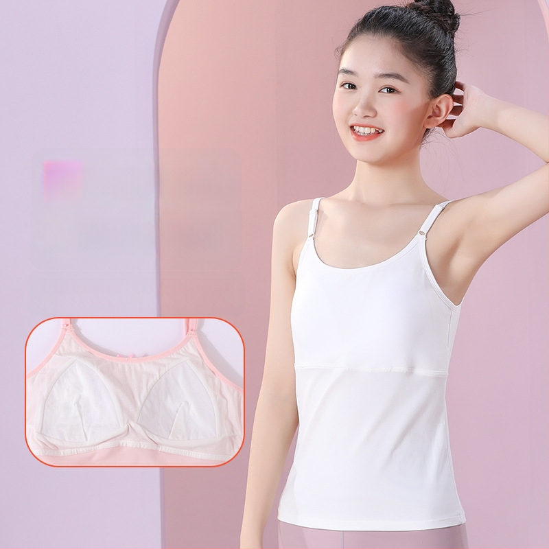 Dvivėjinė treniravimo liemenėlė mergaitėms, ilgas kirpimas, apvalus kaklas, modalinis audinys,Modal sudėtis 45,5%, amžius 12–14