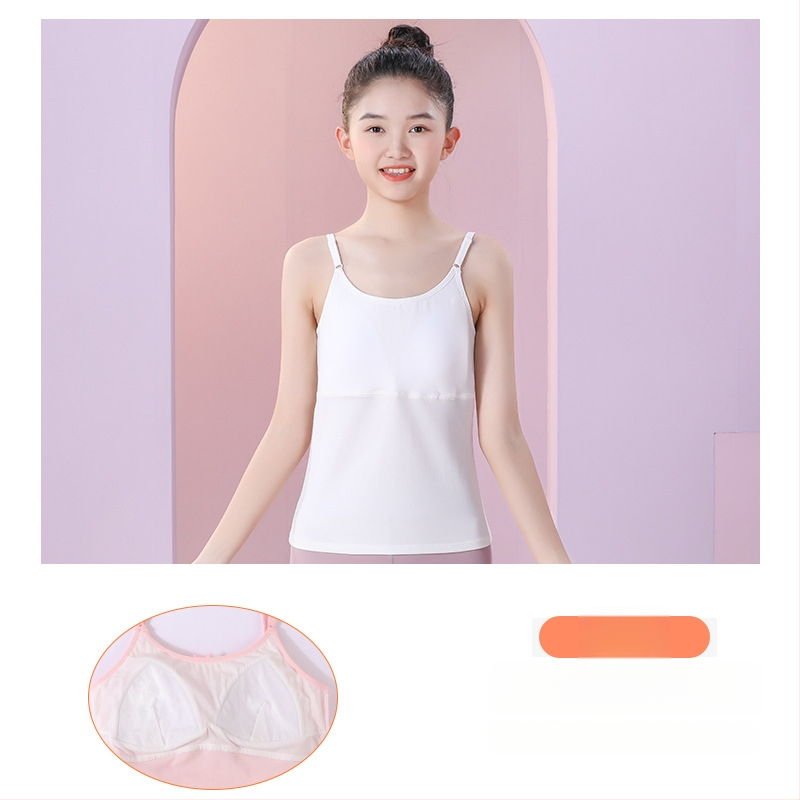 Dvivėjinė treniravimo liemenėlė mergaitėms, ilgas kirpimas, apvalus kaklas, modalinis audinys,Modal sudėtis 45,5%, amžius 12–14