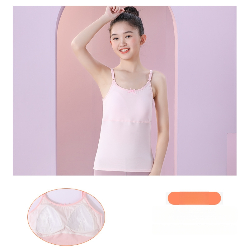 Dvivėjinė treniravimo liemenėlė mergaitėms, ilgas kirpimas, apvalus kaklas, modalinis audinys,Modal sudėtis 45,5%, amžius 12–14