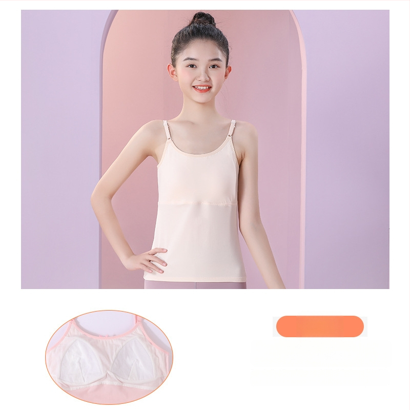 Dvivėjinė treniravimo liemenėlė mergaitėms, ilgas kirpimas, apvalus kaklas, modalinis audinys,Modal sudėtis 45,5%, amžius 12–14