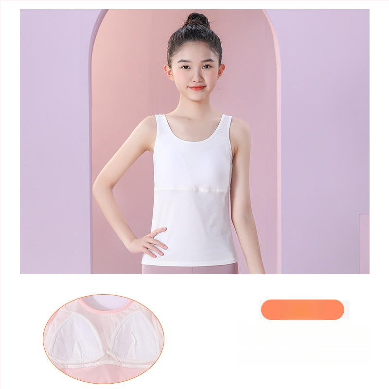 Dvivėjinė treniravimo liemenėlė mergaitėms, ilgas kirpimas, apvalus kaklas, modalinis audinys,Modal sudėtis 45,5%, amžius 12–14