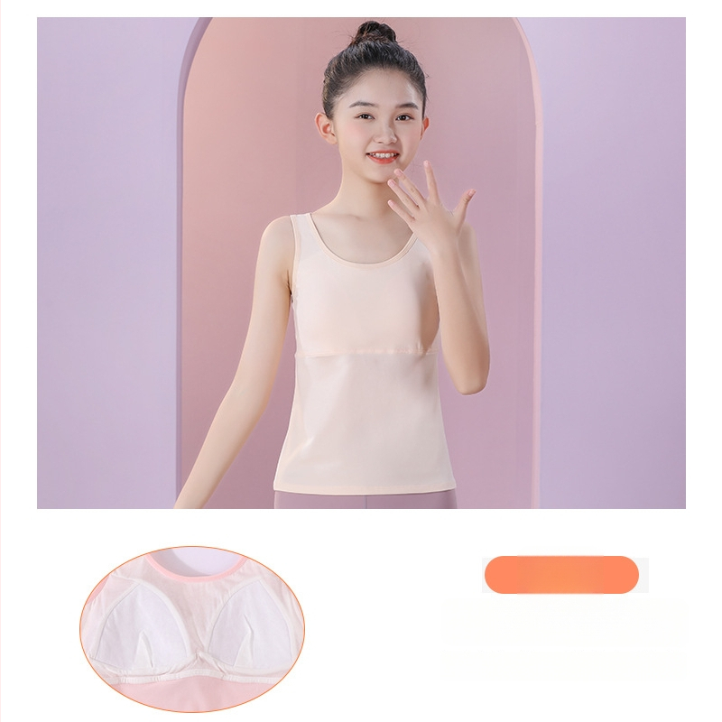 Dvivėjinė treniravimo liemenėlė mergaitėms, ilgas kirpimas, apvalus kaklas, modalinis audinys,Modal sudėtis 45,5%, amžius 12–14