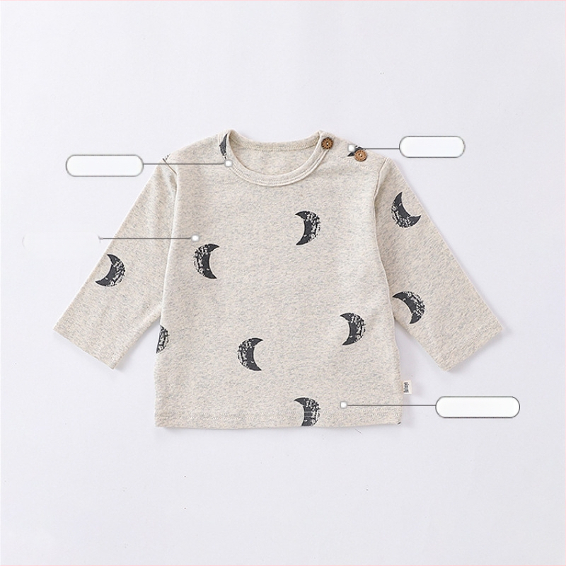 Bērnu kokvilnas garām piedurknēm T-krekls ar apaļu kaklu, 95% kokvilna, vecums 1–3 gadi, pavasaris un rudens 2025