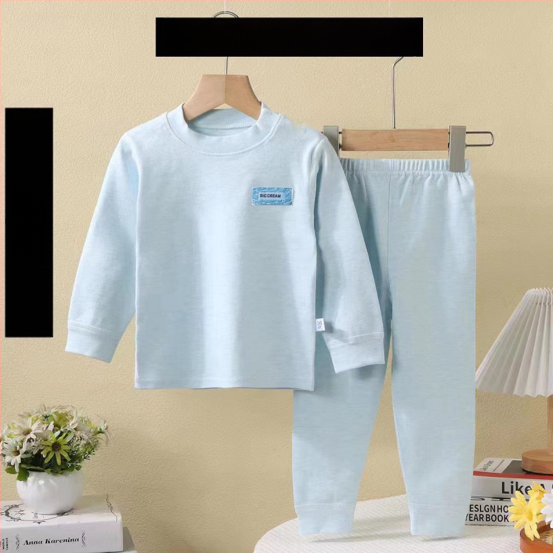 Bērnu divu daļu kokvilnas mājas komplekts, garas piedurknes, pulovers bez kapuces, 90% kokvilna, vecums 3–8 gadi, piemērots ziemai, pavasarim un rudenim