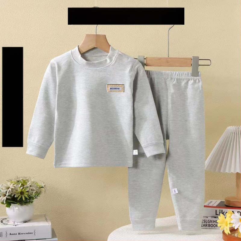 Bērnu divu daļu kokvilnas mājas komplekts, garas piedurknes, pulovers bez kapuces, 90% kokvilna, vecums 3–8 gadi, piemērots ziemai, pavasarim un rudenim