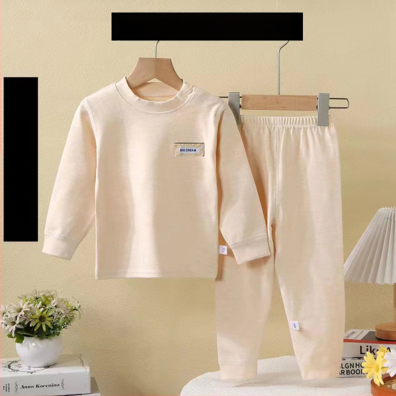 Bērnu divu daļu kokvilnas mājas komplekts, garas piedurknes, pulovers bez kapuces, 90% kokvilna, vecums 3–8 gadi, piemērots ziemai, pavasarim un rudenim