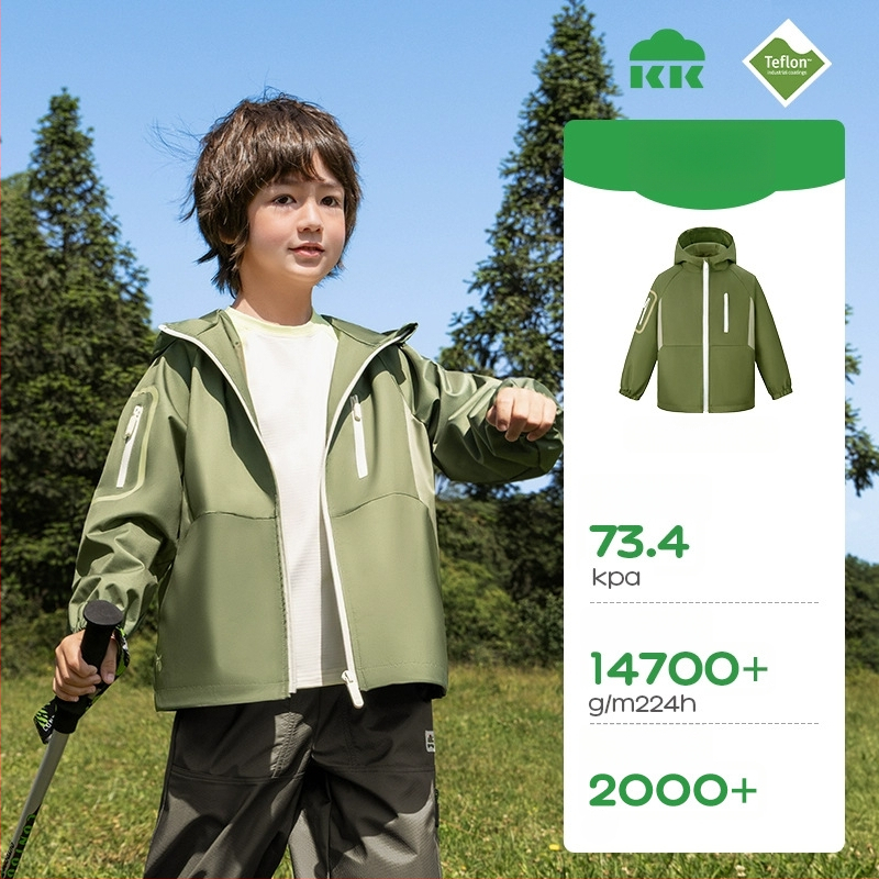 Bērnu softshell jaka ar kapuci - ūdensizturība 5000 mm, ārējais materiāls poliesters, odere poliesters, vecums 7–12 gadi