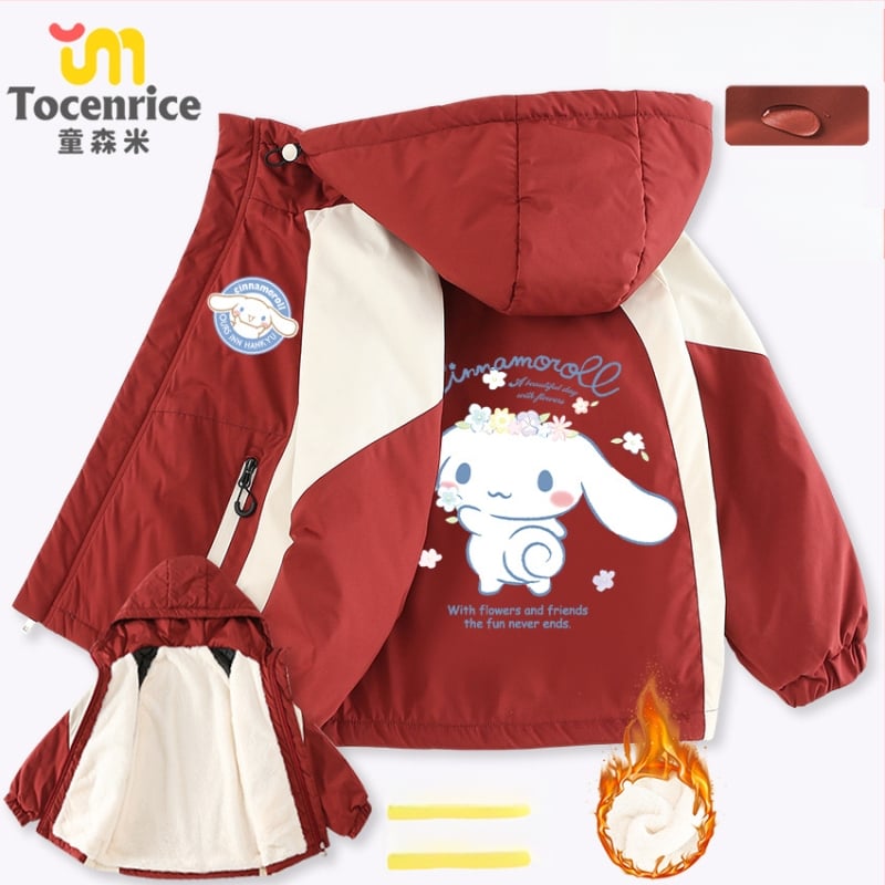 Bērnu kapucēm jaka no kokvilnas auduma ar trusīša pūka vooderiem, rāvējslēdzējs, ziemas 2025, vecums 8+ (virs 140 cm)