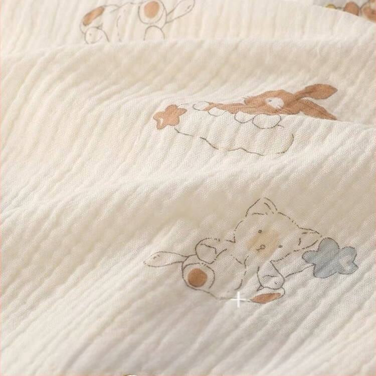 Νυχτικό από διπλή γάζα βαμβακιού για εγκύους, ενιαίο νυχτικό, στρογγυλή λαιμόκοψη, μανίκια 3/4, 100% βαμβάκι, διπλή γάζα