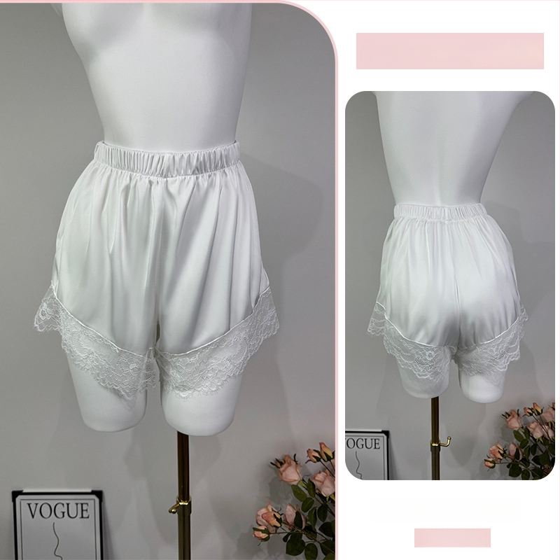 Σετ πιτζάμες με δαντέλα για μεγάλος μέγεθος: πουκάμισο με V-λαιμό και χαλαρή νυχτικιά, πολυεστέρας, κατάλληλο για όλες τις εποχές