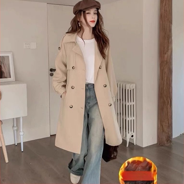 Női középmagasságú pamut-keverék szélkabát, A-vonalú sziluett, hercegnő ujjú, közepes vastagság