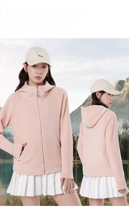 Női kapucnis laza szabású szélvédett kabát flockos textúrával, poliészter–spandex keverék