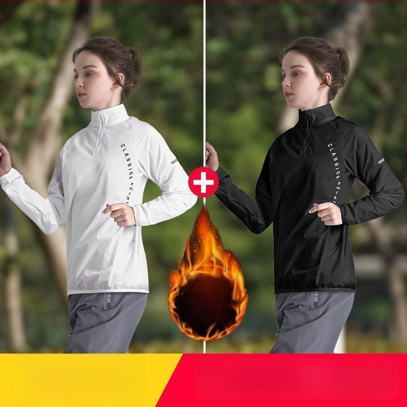 Γυναικεία ζακέτα προπόνησης με μισό φερμουάρ, μακριά μανίκια, πολυεστέρας, γρήγορο στέγνωμα, γιακά polo