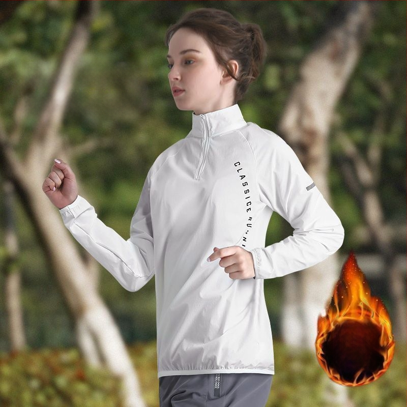 Γυναικεία ζακέτα προπόνησης με μισό φερμουάρ, μακριά μανίκια, πολυεστέρας, γρήγορο στέγνωμα, γιακά polo