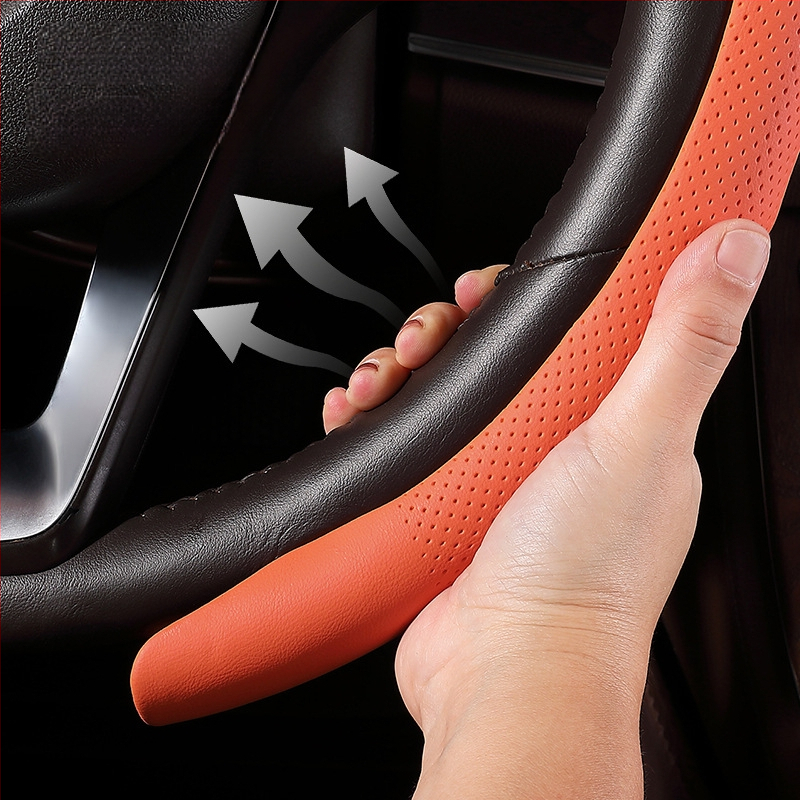 Κάλυμμα τιμονιού αυτοκινήτου – Διατρυπημένο, Αντιολισθητικό, Τετραεποχικό Καθολικό, Αθλητικό στυλ, Συνθετικό δέρμα