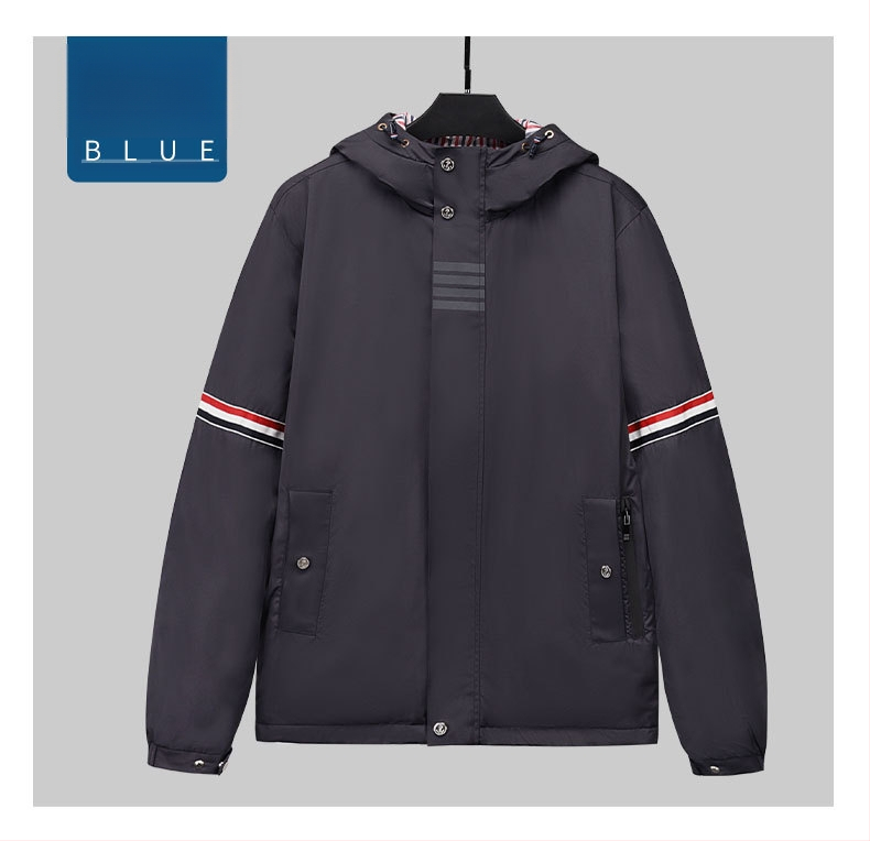 TB BROWIN Куртка в корейски стил, водоустойчива и ветроустойчива, стегнат силует, качулка и цип