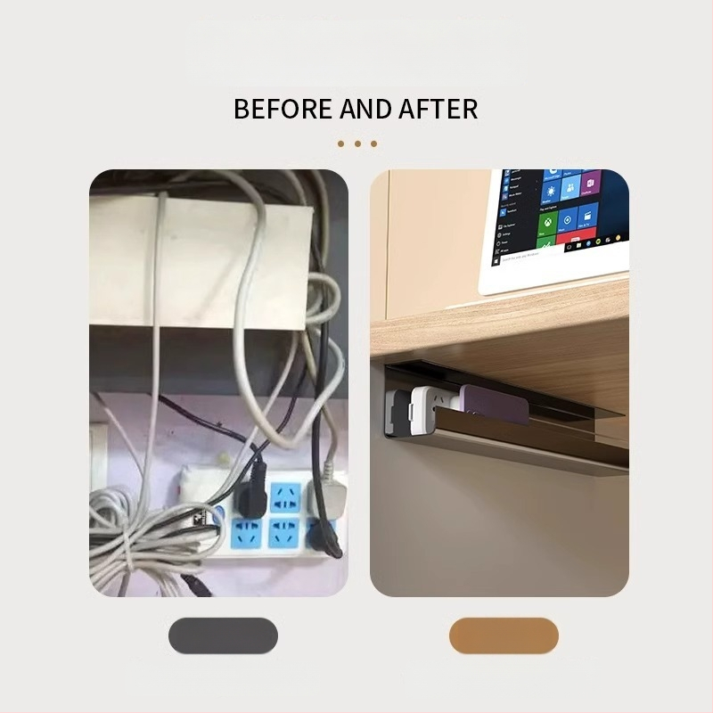 Zem galda kabelu pārvaldības plaukts — plastmasas, mūsdienīgs minimālisms (Materiāls: plastmasa; Stils: mūsdienīgs minimālisms; Izlaidums: 2025; Uzglabāšanas scenāriji: darbvirsma, viesistaba; Zīmols: Friendly)